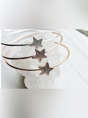 Parklane Halsey bracelets. Star Pavé Thin Bracelet - (Silver, Rose Gold, Gold)